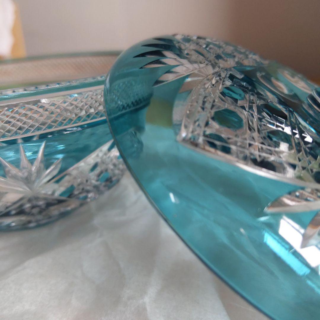 切子　松添春義作　蓋付クリスタルガラス　希少