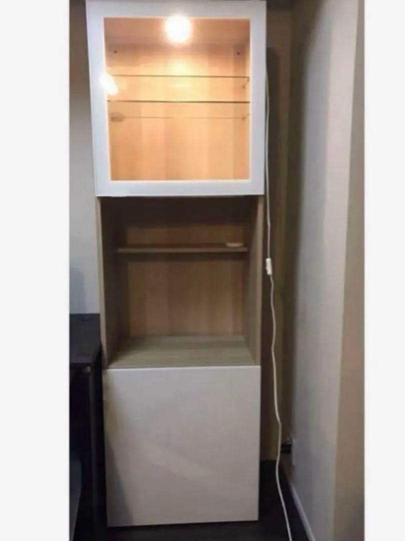 収納棚 ダウンライト 付 本棚 飾り棚 収納 BESTÅ ベストー