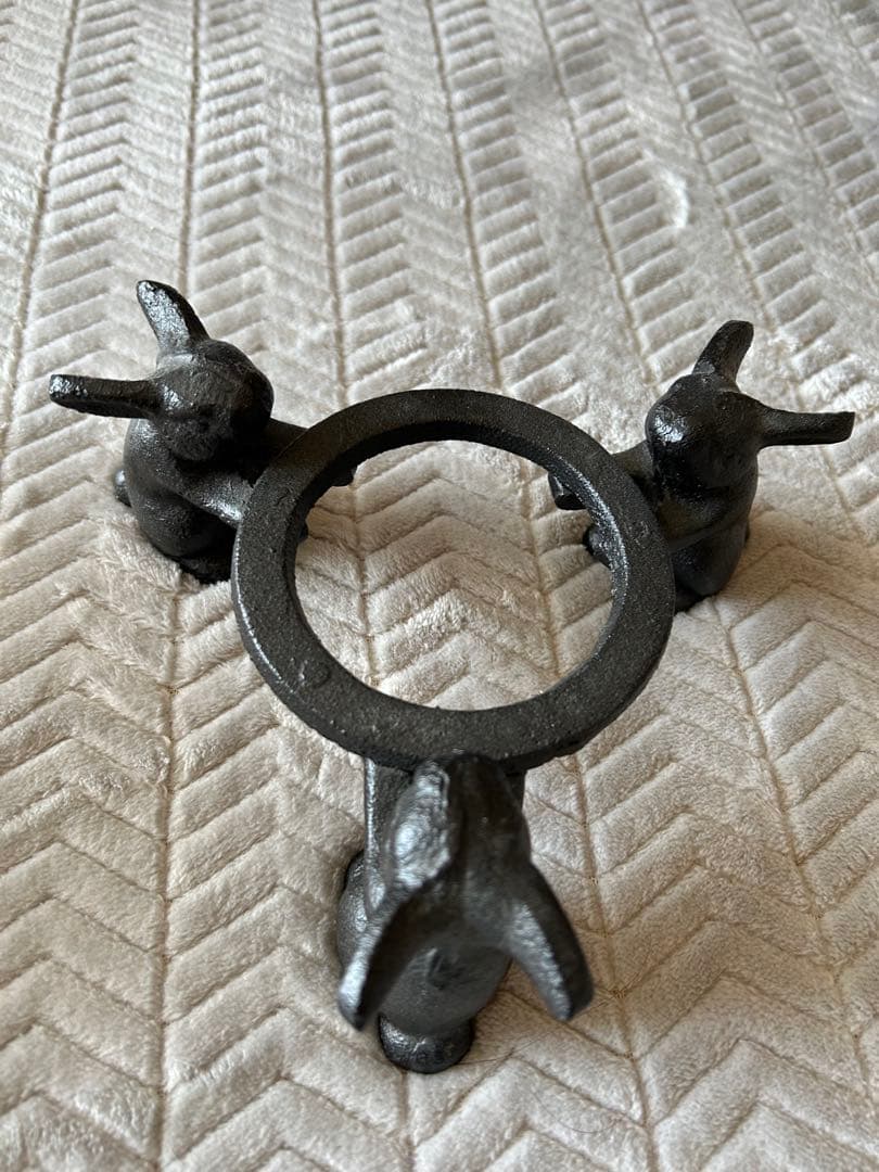 r*.様 ベネチアングラス カラフルガラスボウル ウサギスタンド付き