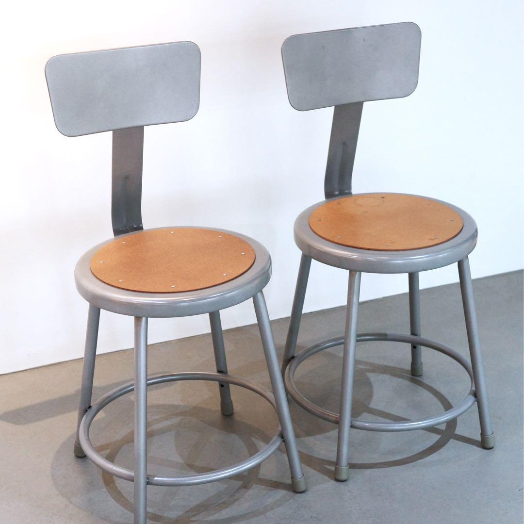 P.F.S LAB STOOL Round S 背もたれ付き 2脚