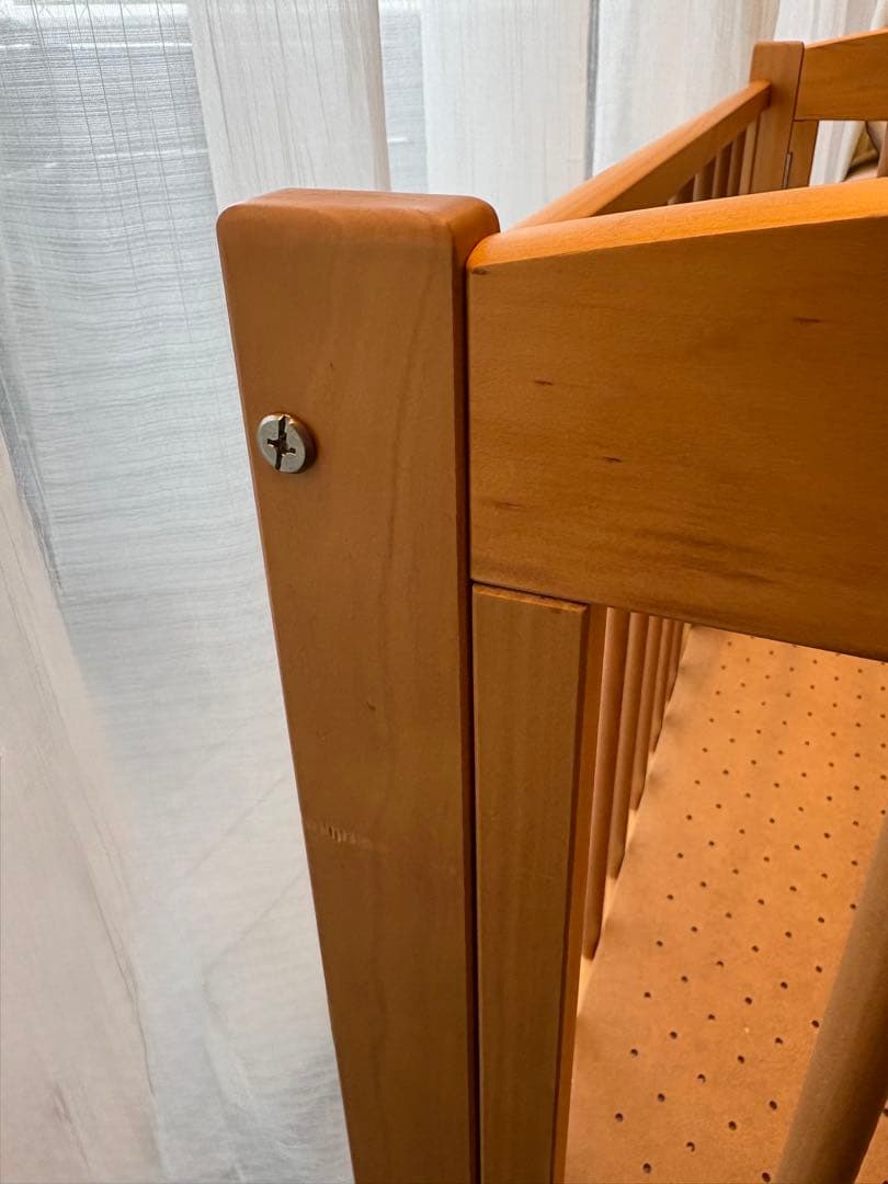 石崎家具 ハイタイプ ミニベビーベッド ワンタッチハイベッドプチ【B品】日本製