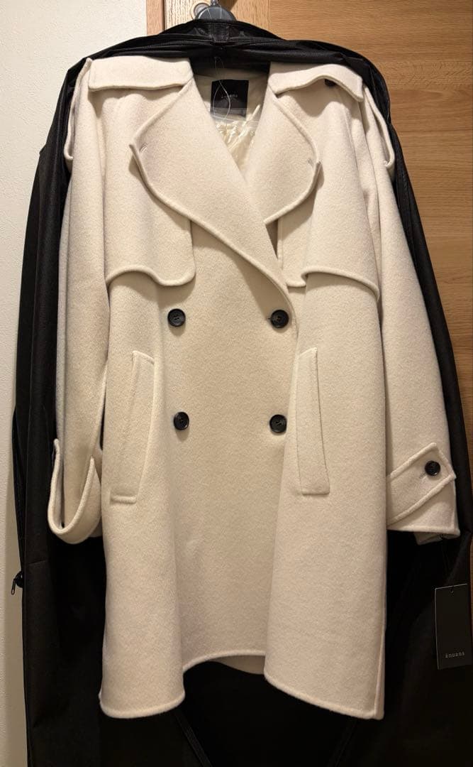 アニュアンス　リバーウールミドルトレンチコート　ECRU