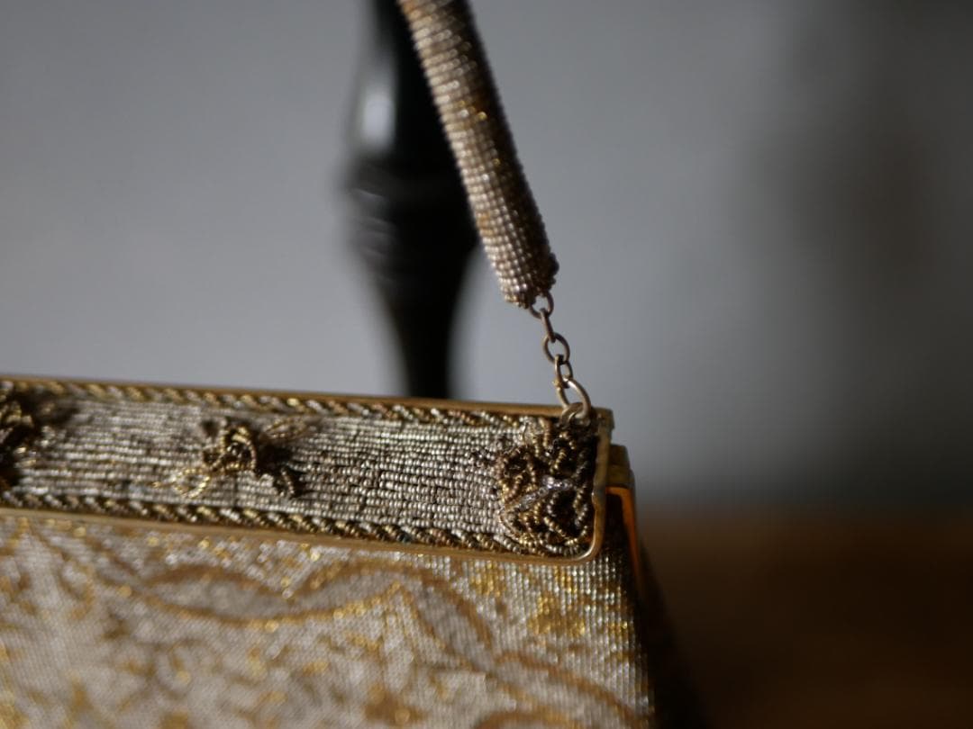 マイクロビーズ　アンティークバッグ　フランスアンティーク　アンティークのある暮ら