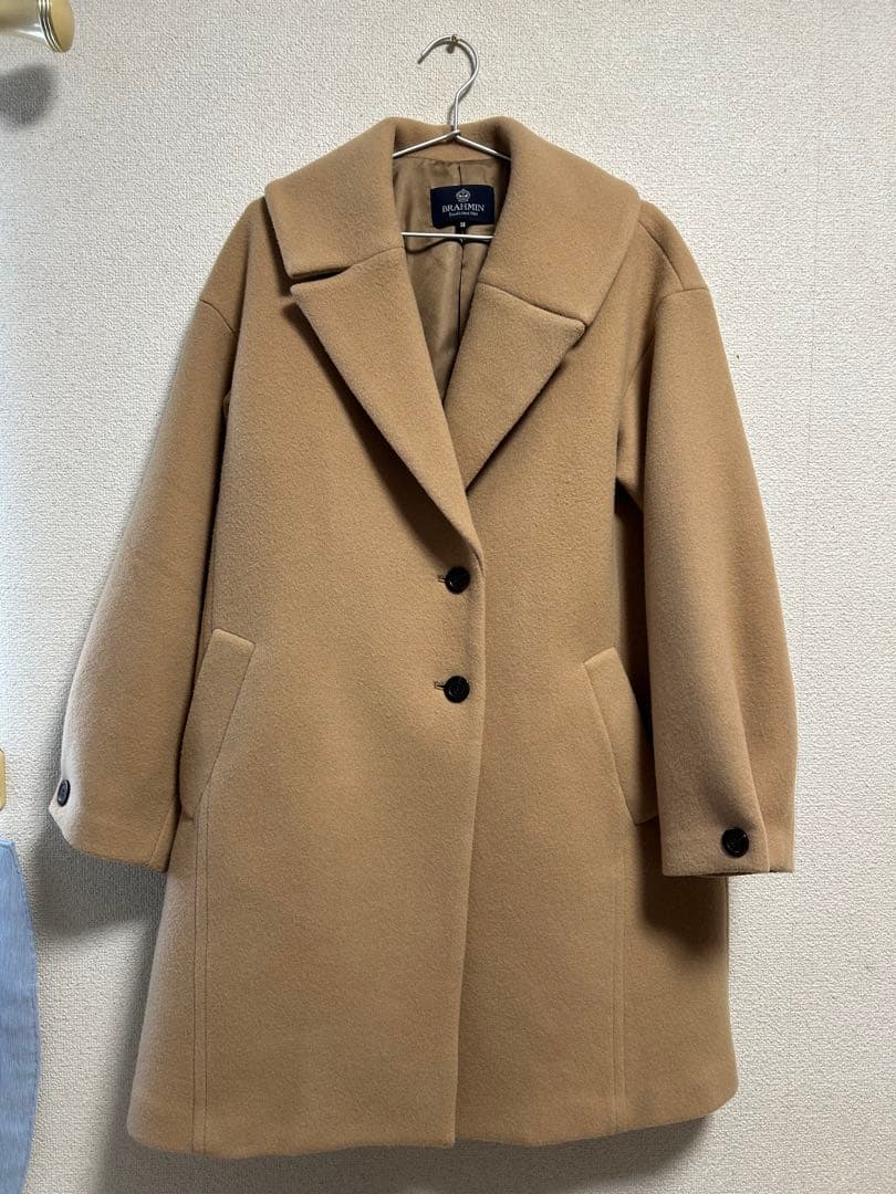 ベージュ ウールチェスターコート