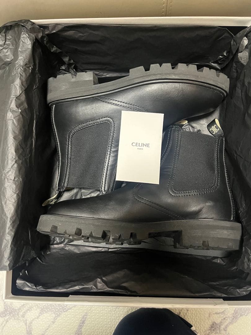 CELINE セリーヌ チェルシー トリオンフ マーガレット ブーツ 黒　39