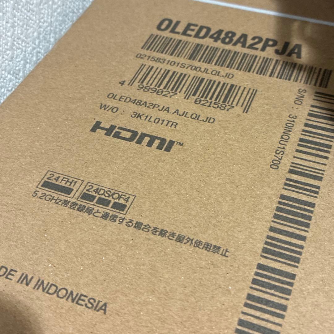 有機EL テレビ　48型 LG 4Kチューナー 内臓OLED48A2PJA