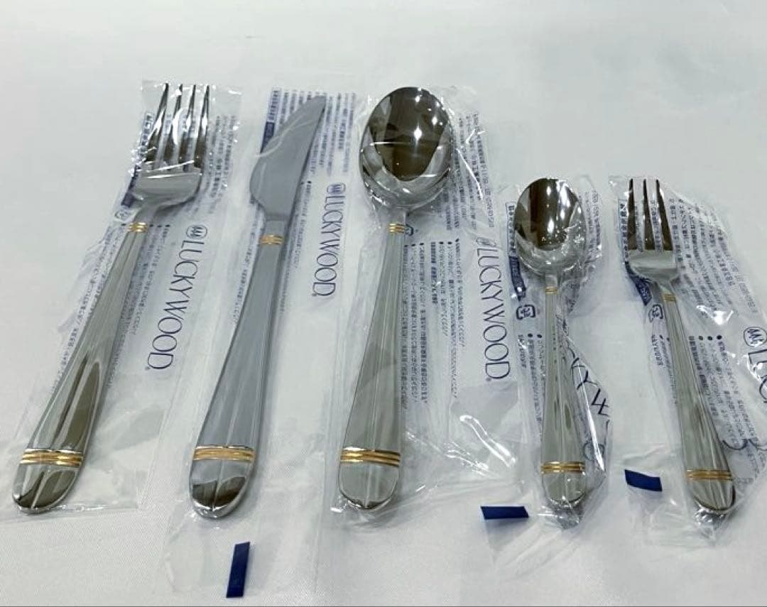 LUCKY WOOD ディナーカトラリーセット　金彩ミラー　25本