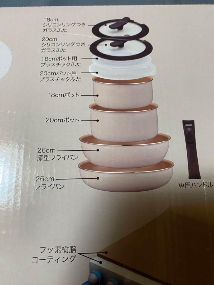 エバークック ９点セット　アイボリー　新品　ガス火・IH対応