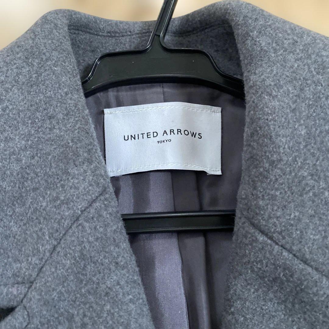 グレー ウール ダブルブレストピーコート