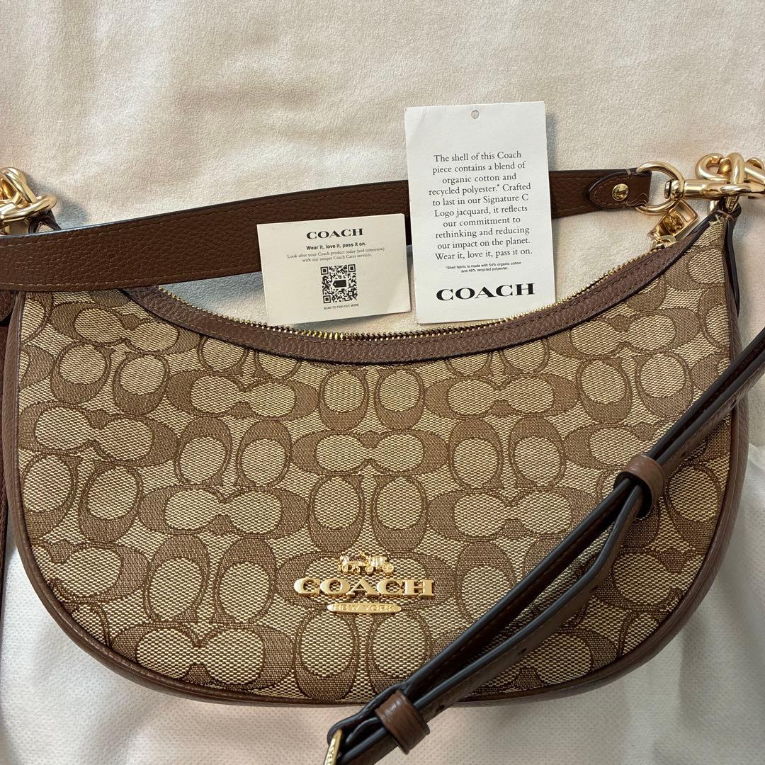 [値下][美品]COACHシグネチャーシーcスモールバッグ2way