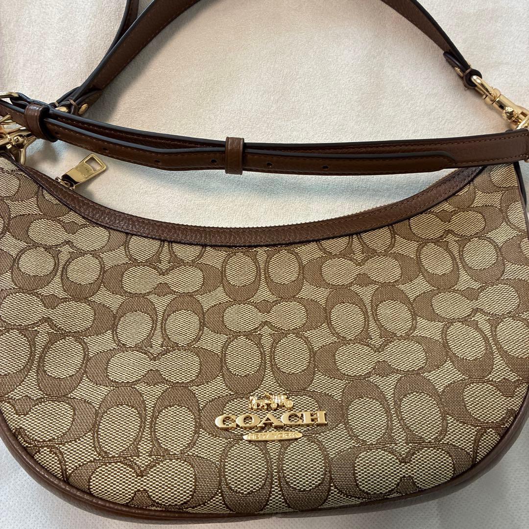 [値下][美品]COACHシグネチャーシーcスモールバッグ2way