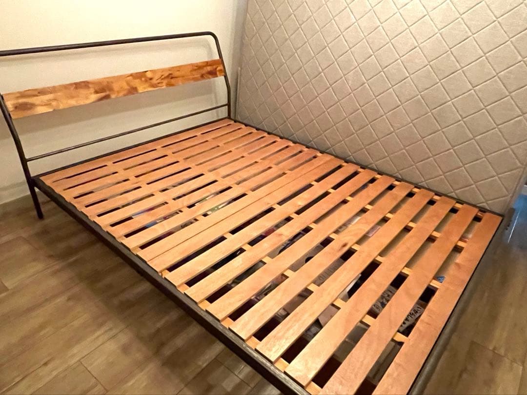 【mkrさま専用】a.depeche ダブル ベッドフレーム&専用収納2つ