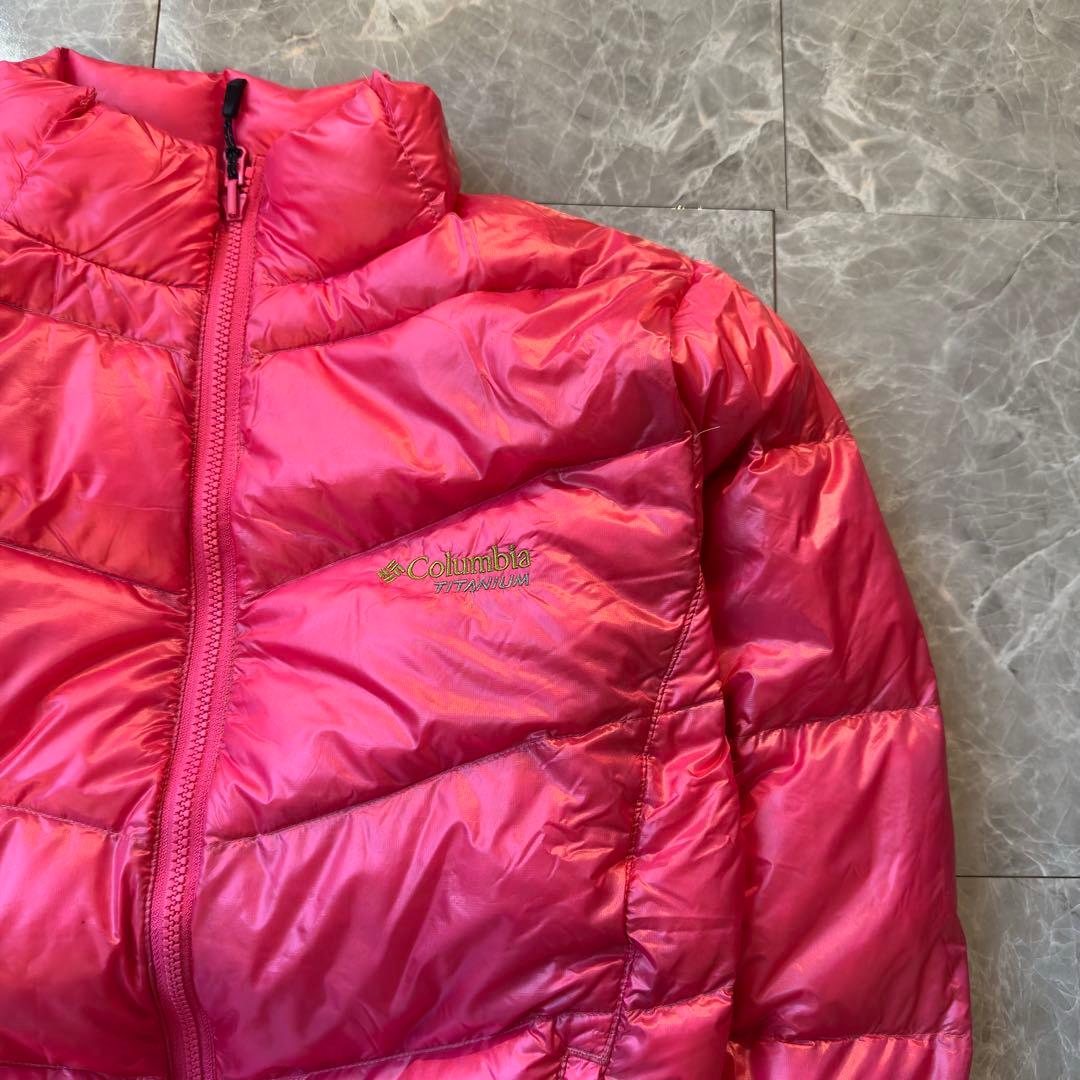 【希少カラー❗️】ドローコード付きColumbia ダウンジャケット ピンク L