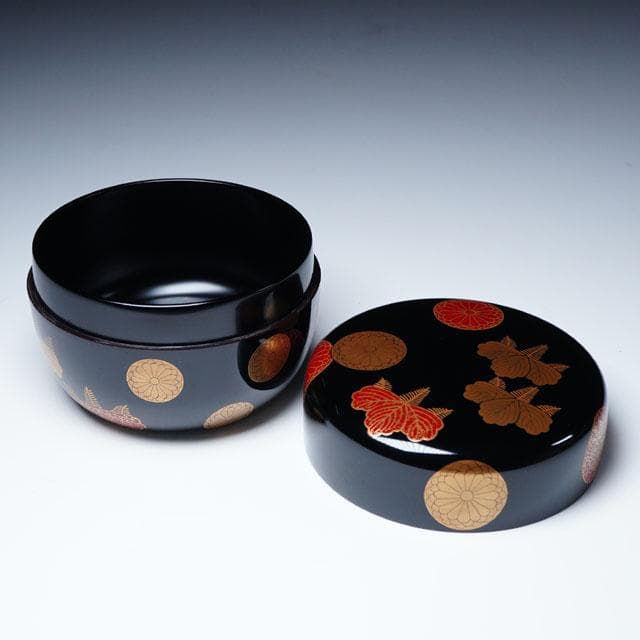 川端近左　高台寺蒔絵平棗　共箱　茶道具　茶器　薄茶　菊桐