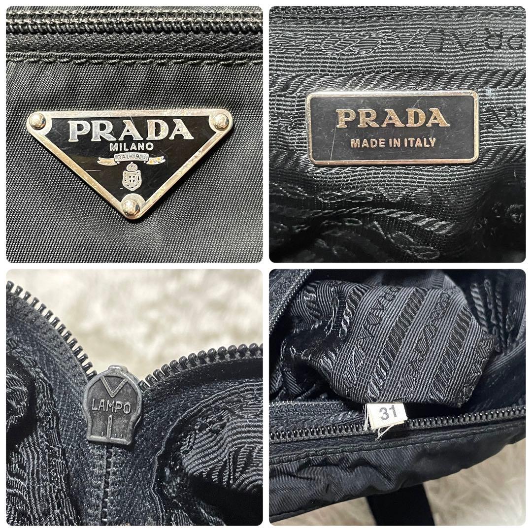 【良品】PRADA プラダ　カメラバッグ　ショルダー　ナイロン　レザー　ブラック