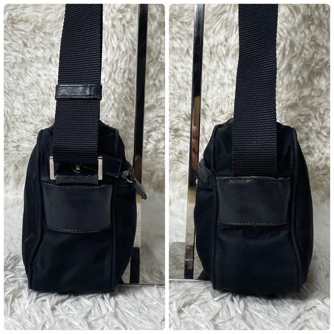 【良品】PRADA プラダ　カメラバッグ　ショルダー　ナイロン　レザー　ブラック