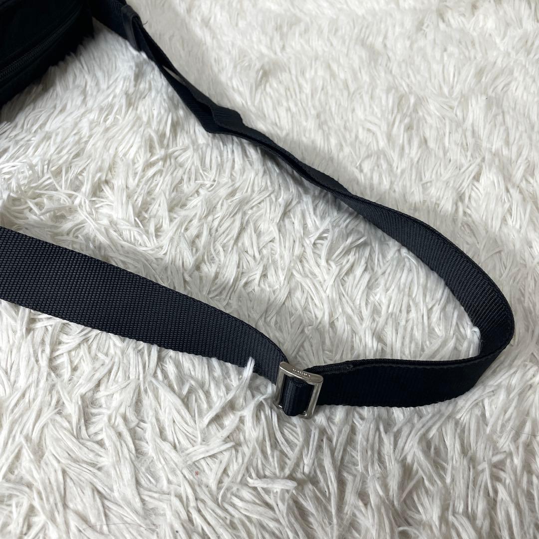 【良品】PRADA プラダ　カメラバッグ　ショルダー　ナイロン　レザー　ブラック