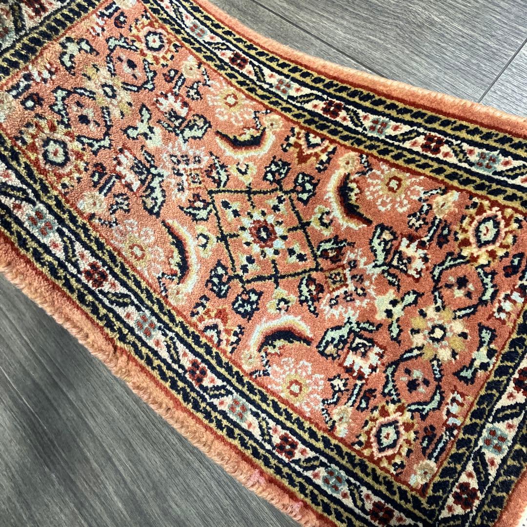 38cmx59cmアンテイク絨毯ミニラグペルシア絨毯　ヴィンテージ ラグ