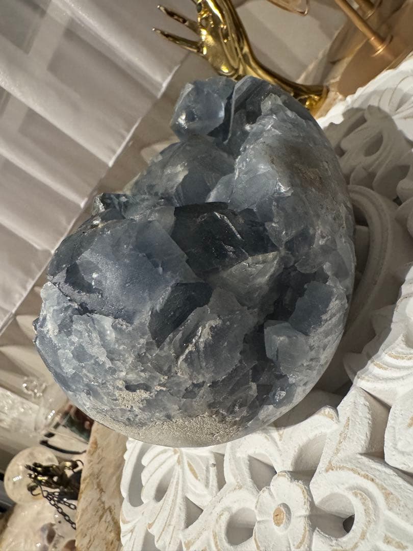 BIG！濃ブルーセレスタイト3.4kg超＆高品質　空色ブルー