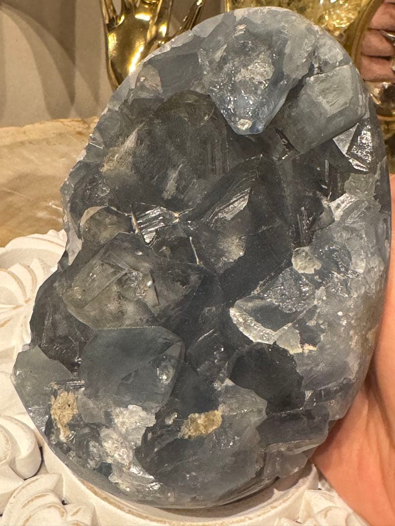 BIG！濃ブルーセレスタイト3.4kg超＆高品質　空色ブルー