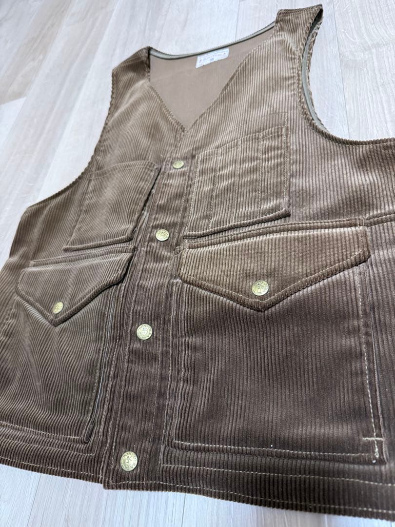 BONCOURA 太畝コーデュロイパックベスト　ボンクラ 36 新品　ブラウン