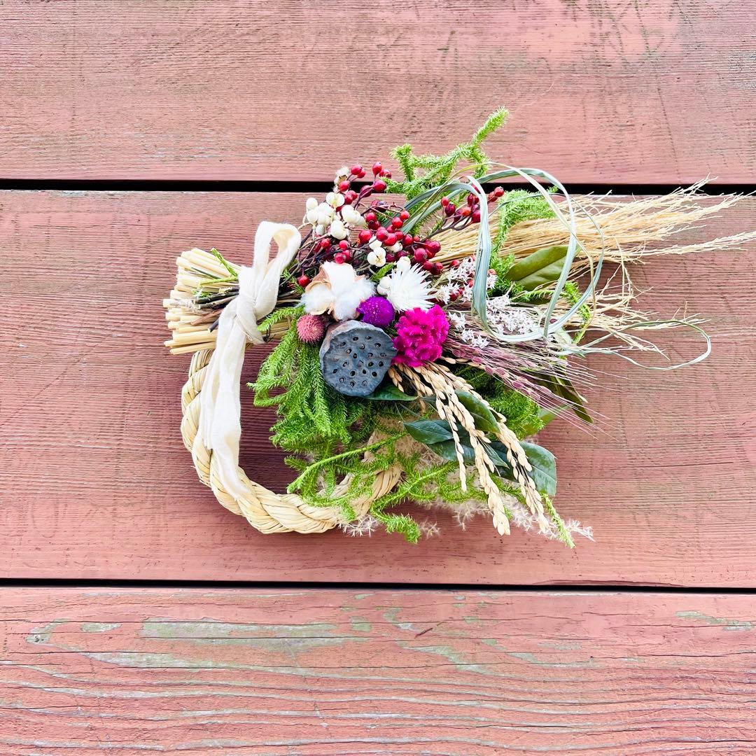 向き4種類　スワッグになるしめ縄　しめ縄スワッグ　しめ縄リース