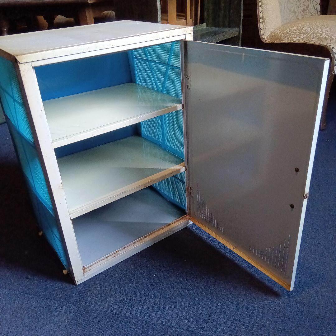 収納棚 蠅帳 昭和レトロ 車の柄 中古品