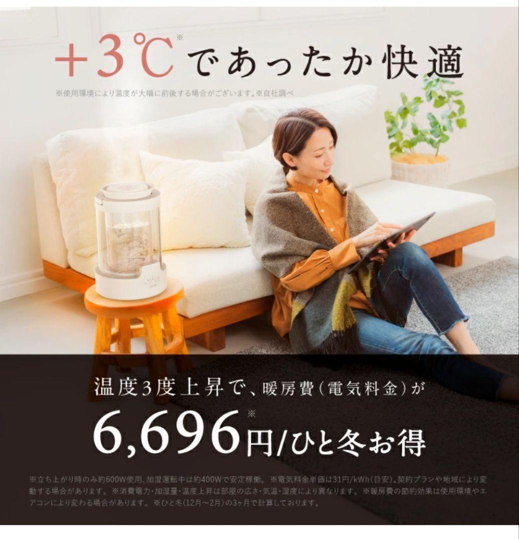 Nan加湿器 URURA スチーム式 500ml/h 3L　NIPLIFE