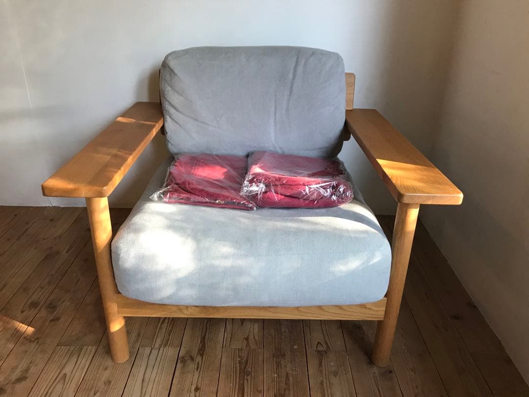 IDEEイデーDIMACHEディモンシュ一人掛けソファー②替えカバー付きレッド