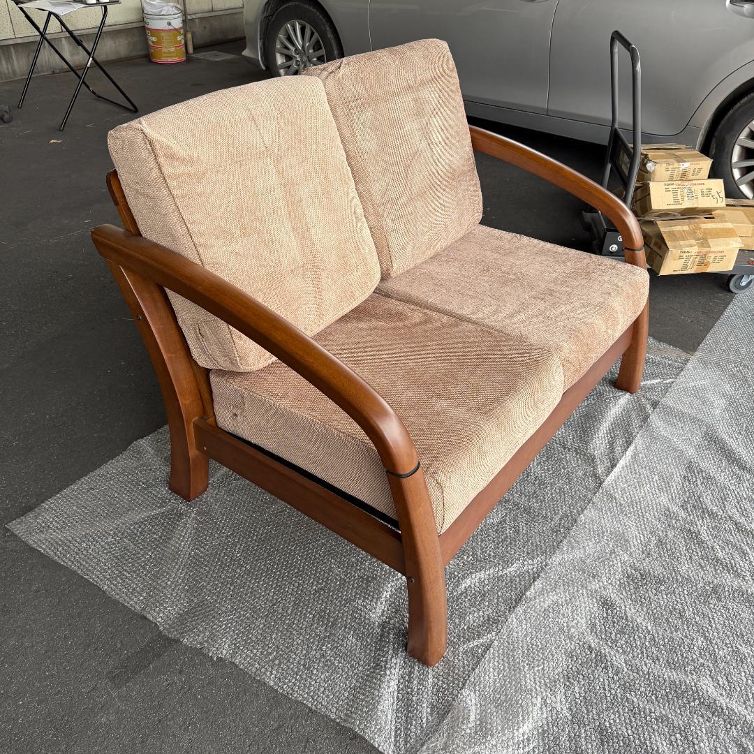 訳あり激安！昭和レトロ 国産2人掛けソファ 京都家具 洗えるカバー 全14色