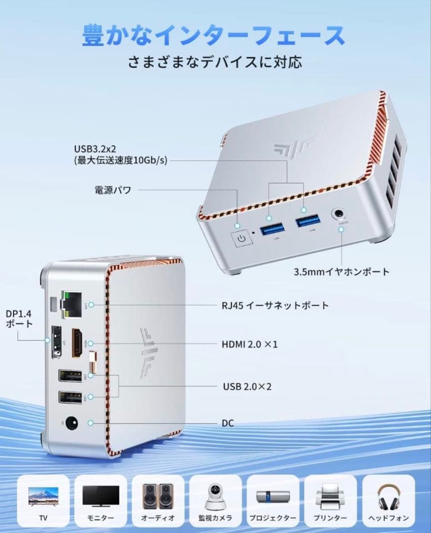 NiPoGi ミニpc N97 8 256 SSD Windows11