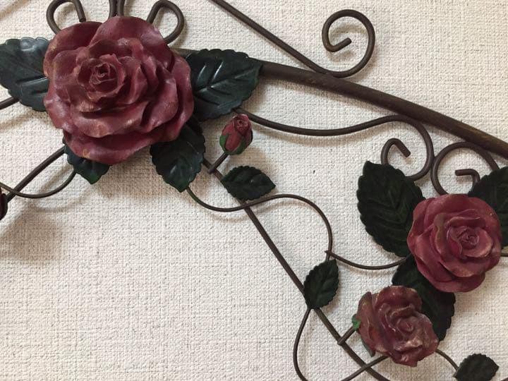 アメリカ アンティーク☆ローズウォールフックハンガー壁掛け 帽子掛けコートフック