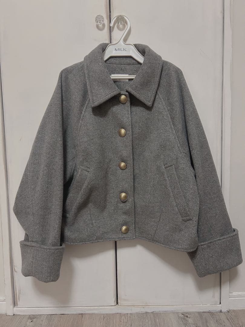 SNIDEL ステンカラーメタルボタンジャケット グレー