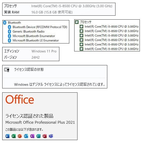 i5(6コア)+16GBメモリ+新SSD512GB+HDD500GB/Win11