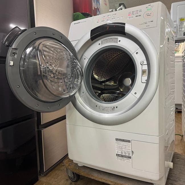 地域限定送料無料　美品 SHARP シャープ ドラム式洗濯乾燥機 ES-S7J