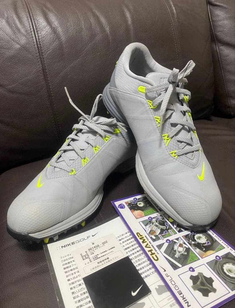 Nike ゴルフシューズ 861458-002 グレー/イエロー US8W