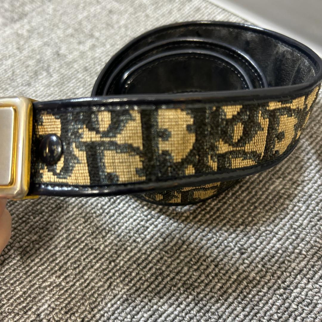 クリスチャンディオール　CD ロゴ ベルト 黒 ベージュ