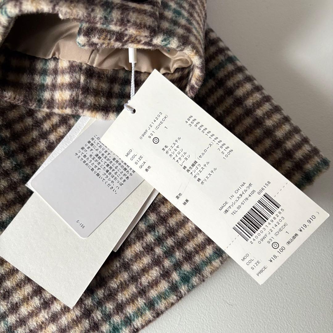 新品♡　ミラオーウェン　カシミヤアンゴラ混　テーラードダブルジャケットコート