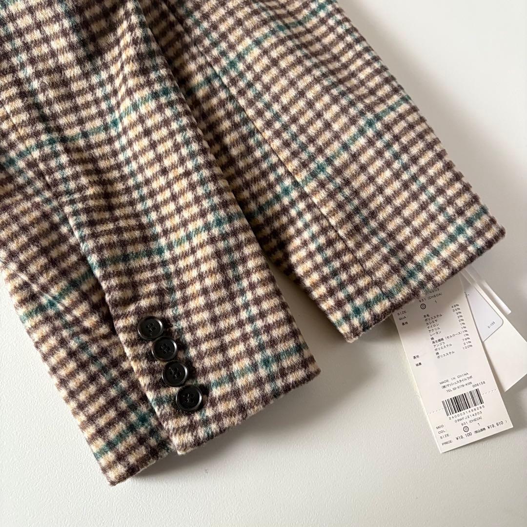 新品♡　ミラオーウェン　カシミヤアンゴラ混　テーラードダブルジャケットコート