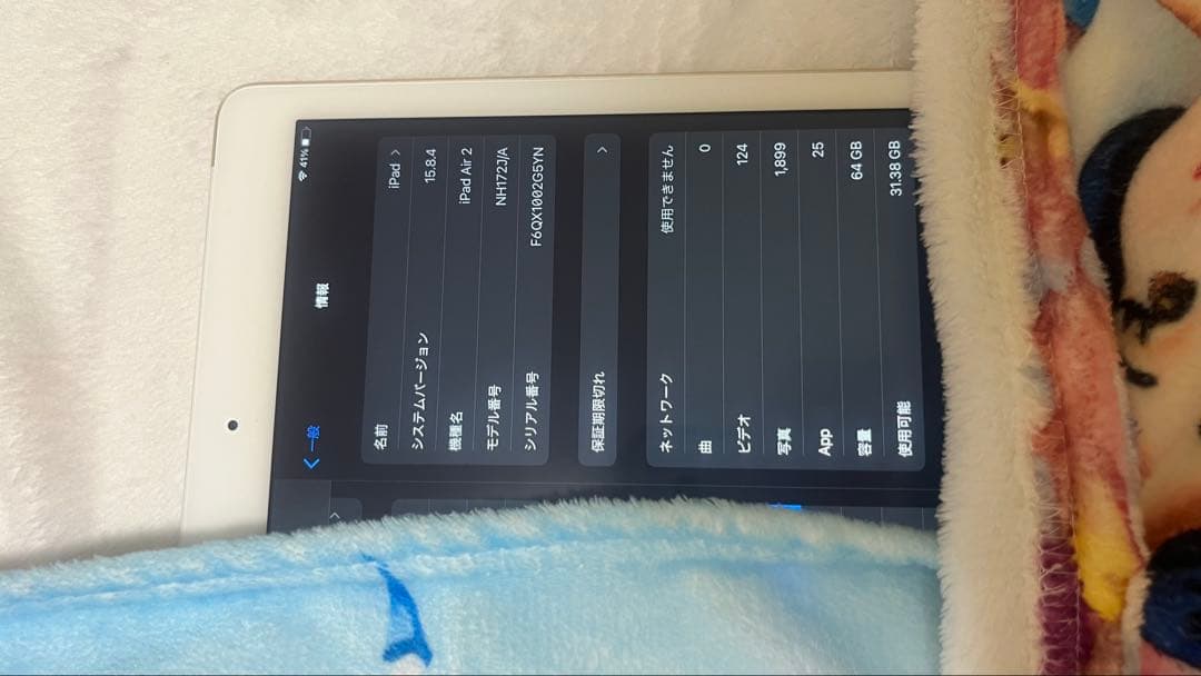 【美品】Apple iPad Air 2 64GB 本体　セルラーモデル