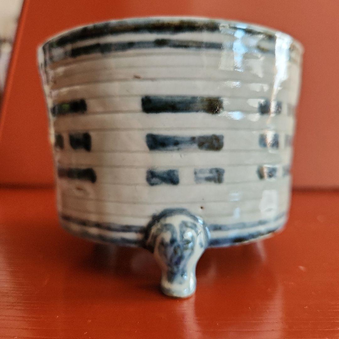 李朝　八卦紋染付け算き香枦