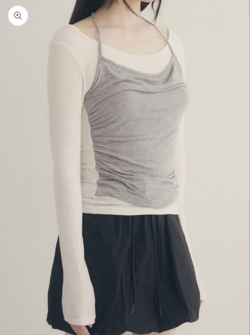 commesi SoftTouch Cami Top (Ivory×Gray)