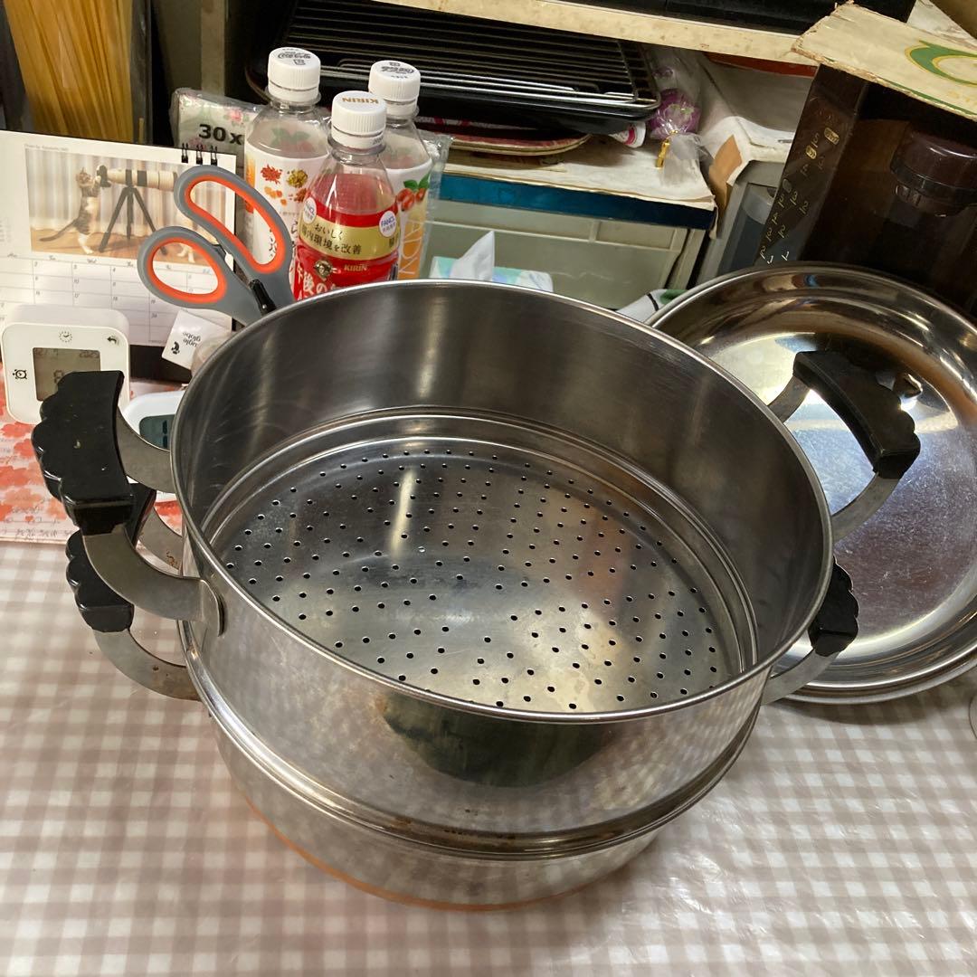 [Used] 二段の蒸器 ステンレス製　デラックス　ひまわり