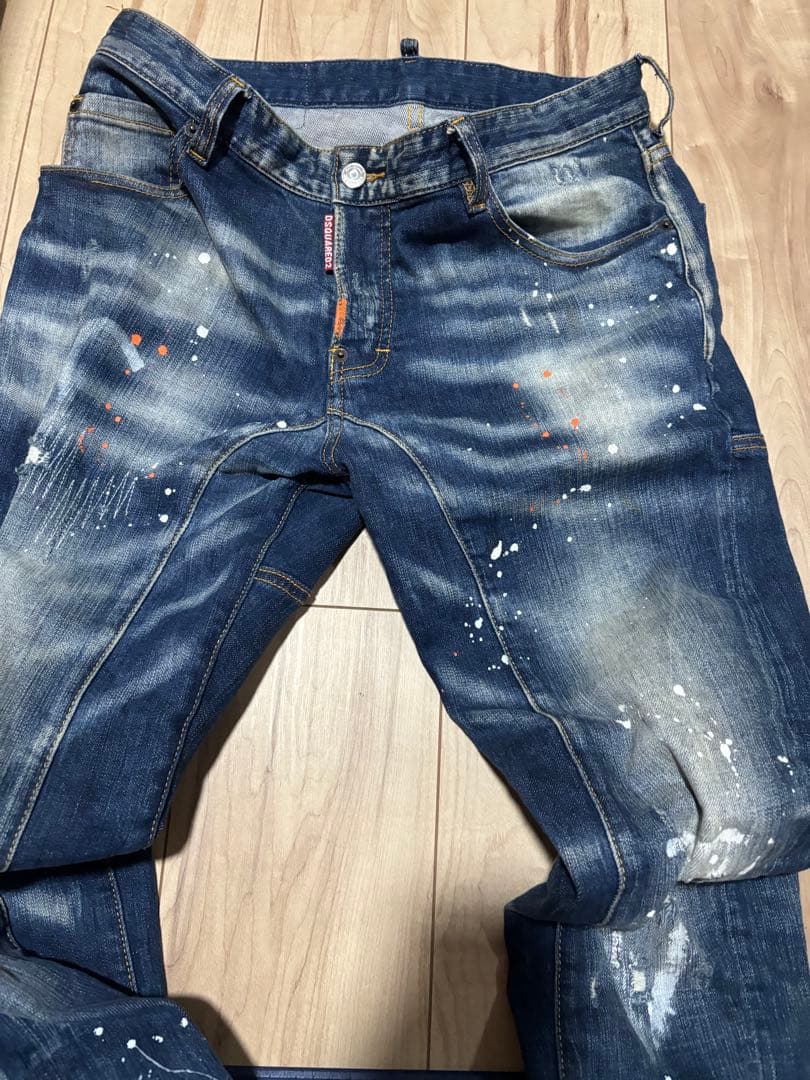 DSQUARED2ペイント ダメージ加工 サイズ48 ディースク デニム
