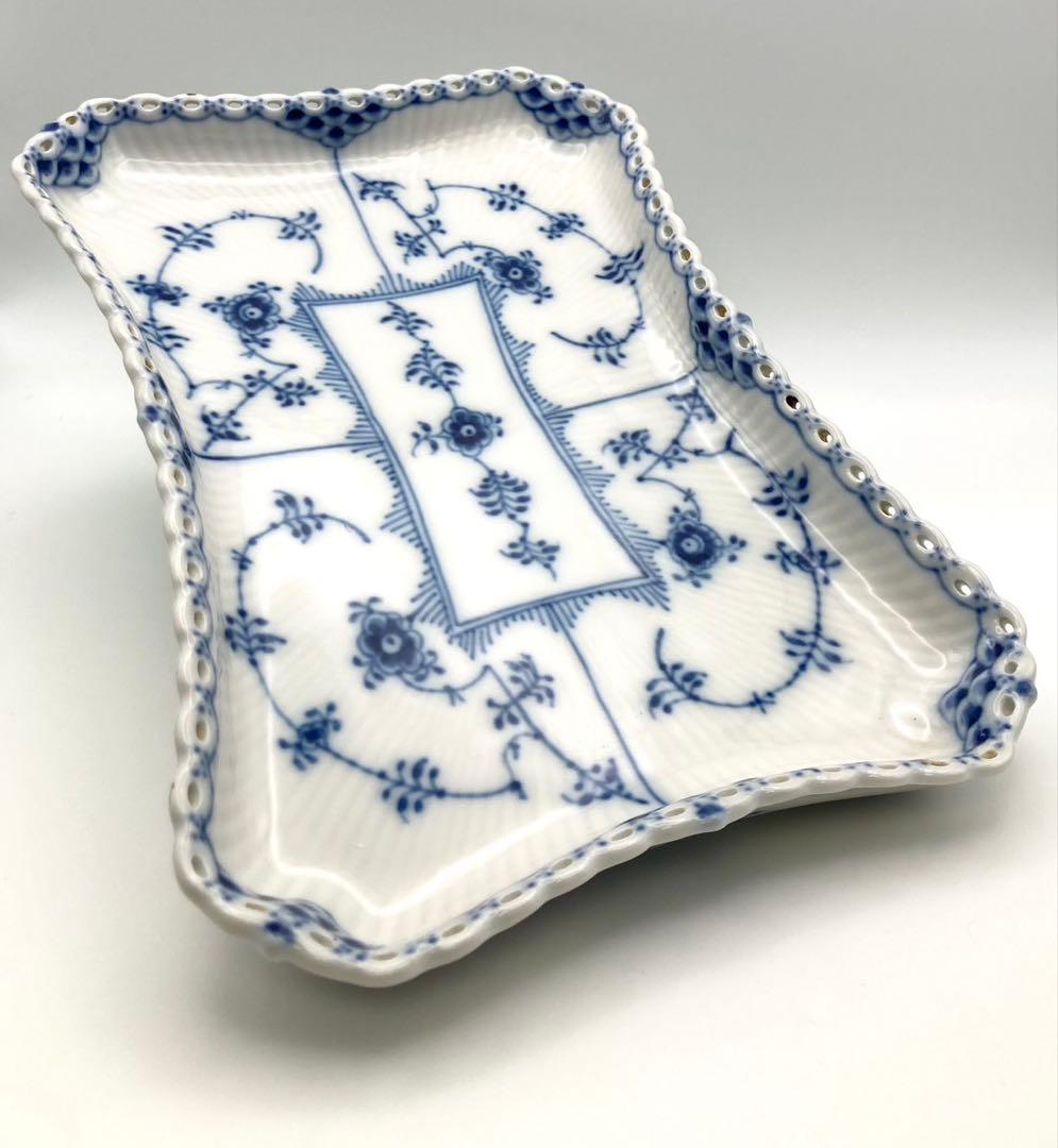 【希少 美品】ロイヤルコペンハーゲン ブルーフルーテッド フルレース トレイ