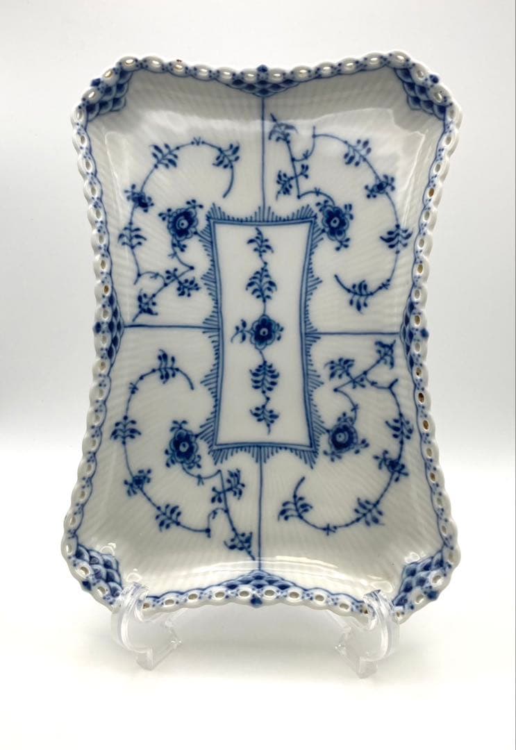 【希少 美品】ロイヤルコペンハーゲン ブルーフルーテッド フルレース トレイ