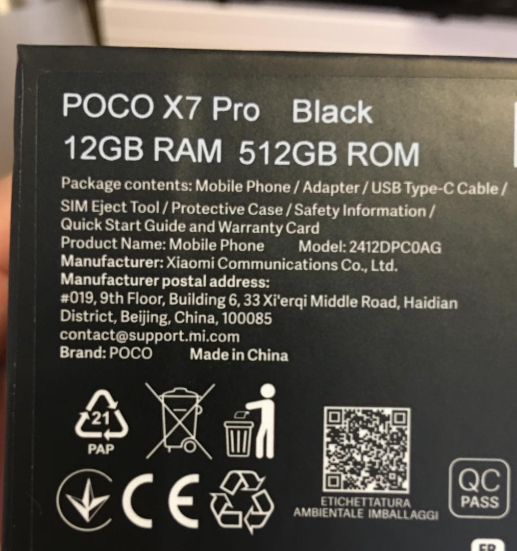 POCO X7 Pro ブラック 12GB RAM 512GB SIMフリー