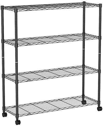 ルミナス ノワール ラック 4段 スチールラック キャスター　NO1112-4