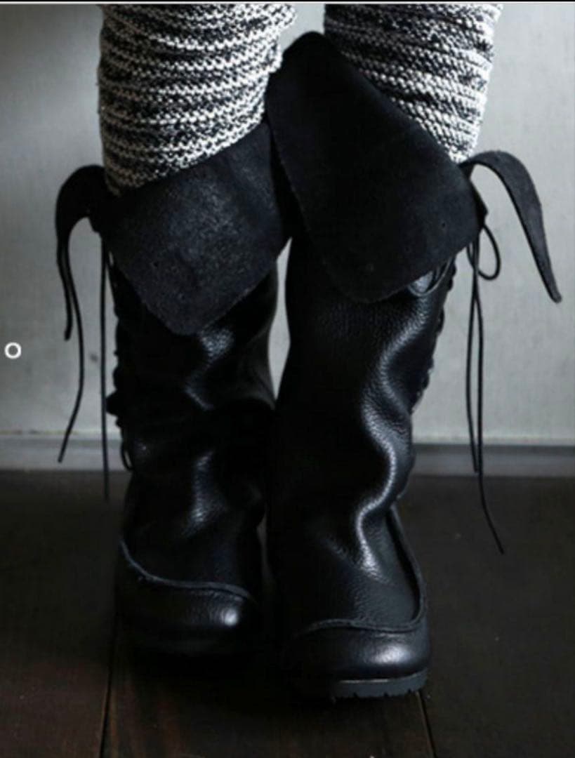 【新品】【本革】【日本製】2way antiqua サイド編み上げロングブーツ