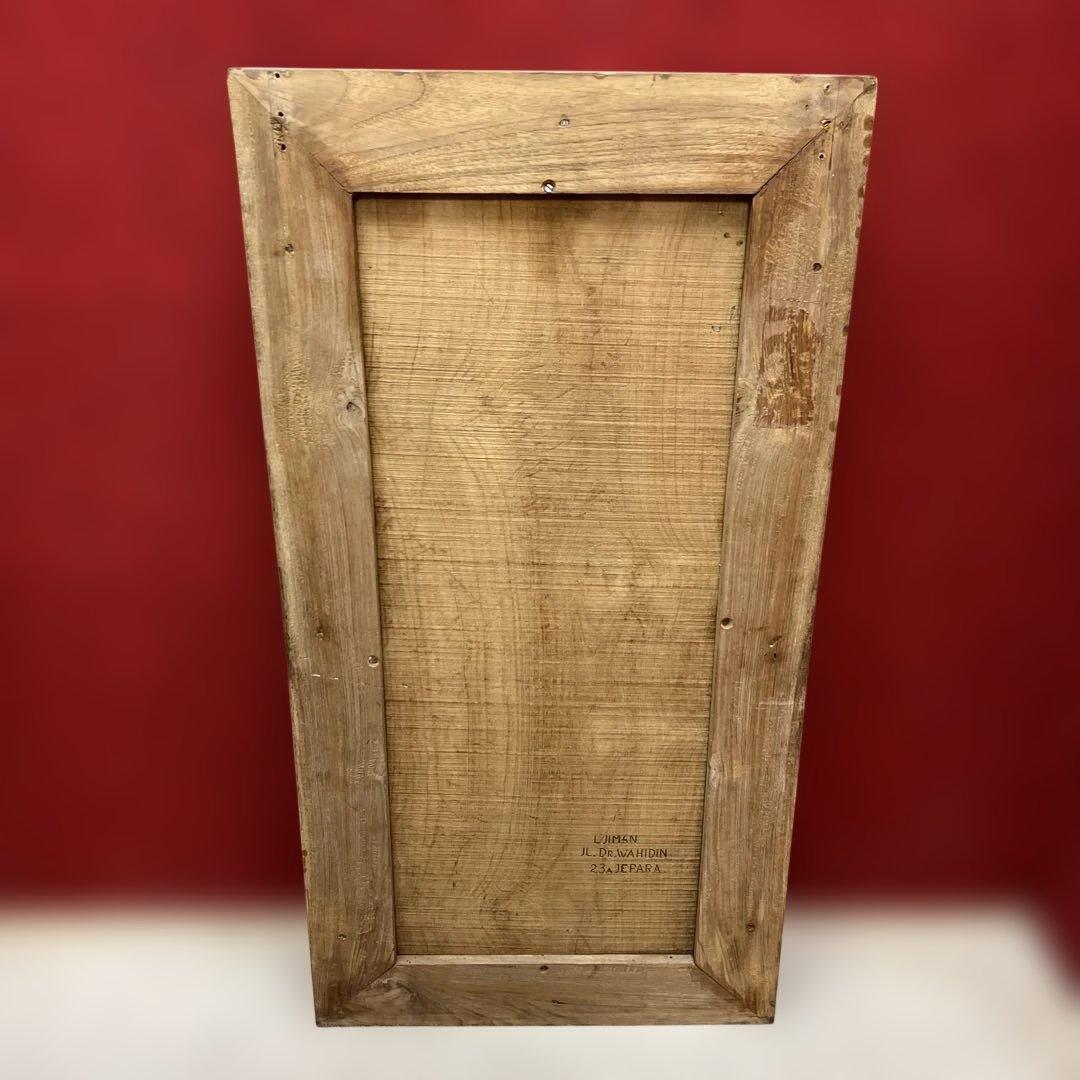 時代　木彫　浮き彫りの額B 約95.5×49.2㎝　東さ8-0131②